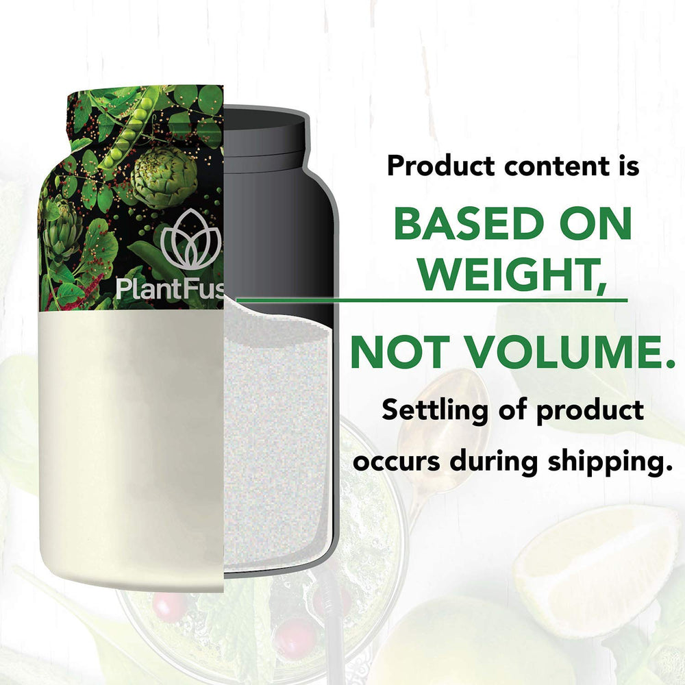 PlantFusion 2 lb container next to common items showing compact size
