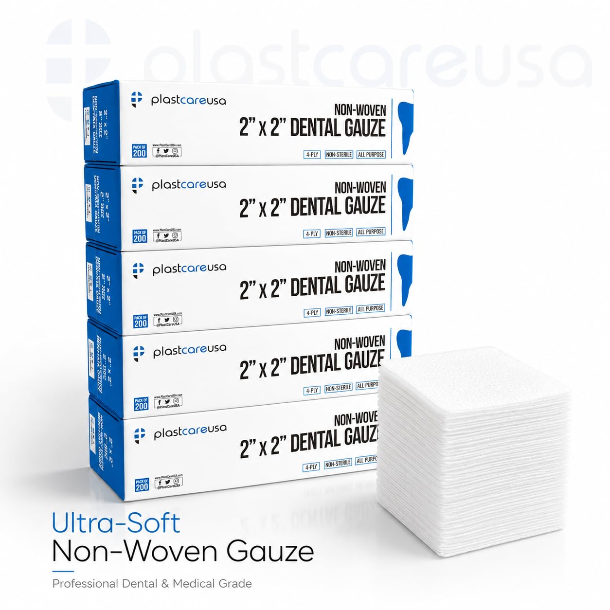 PlastCare USA detalle de textura de gasa suave, confort incrementado