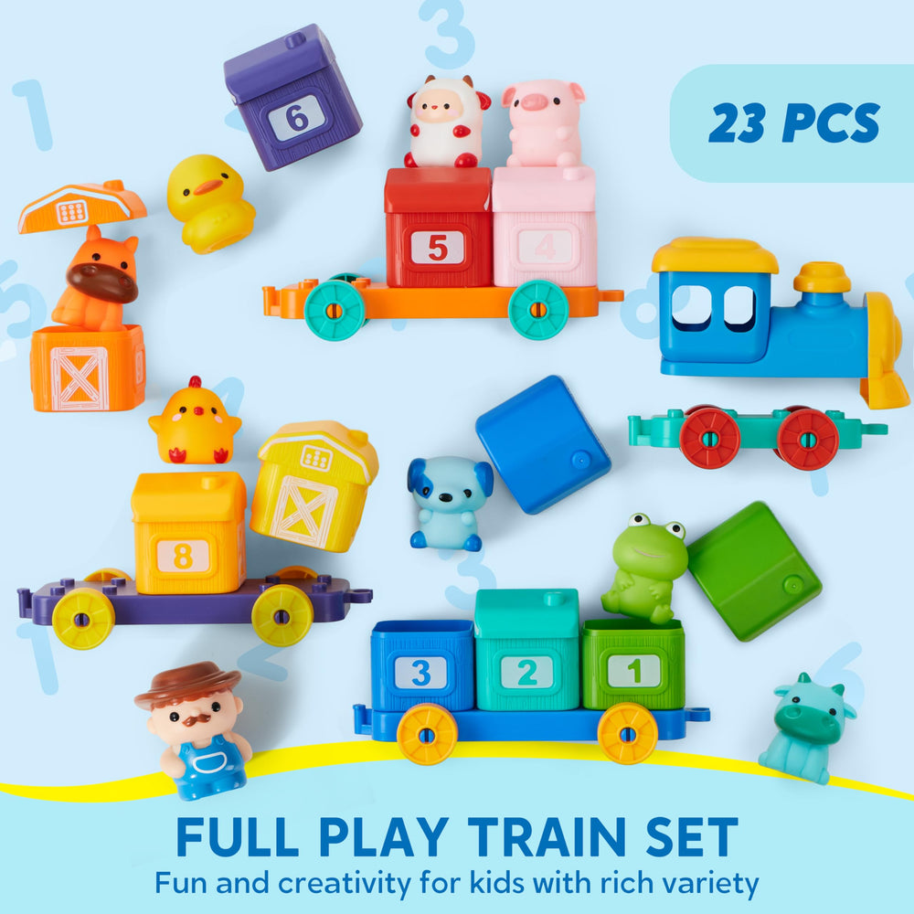 Play-Act comparación tamaño con mano pequeña, piezas seguras para bebés