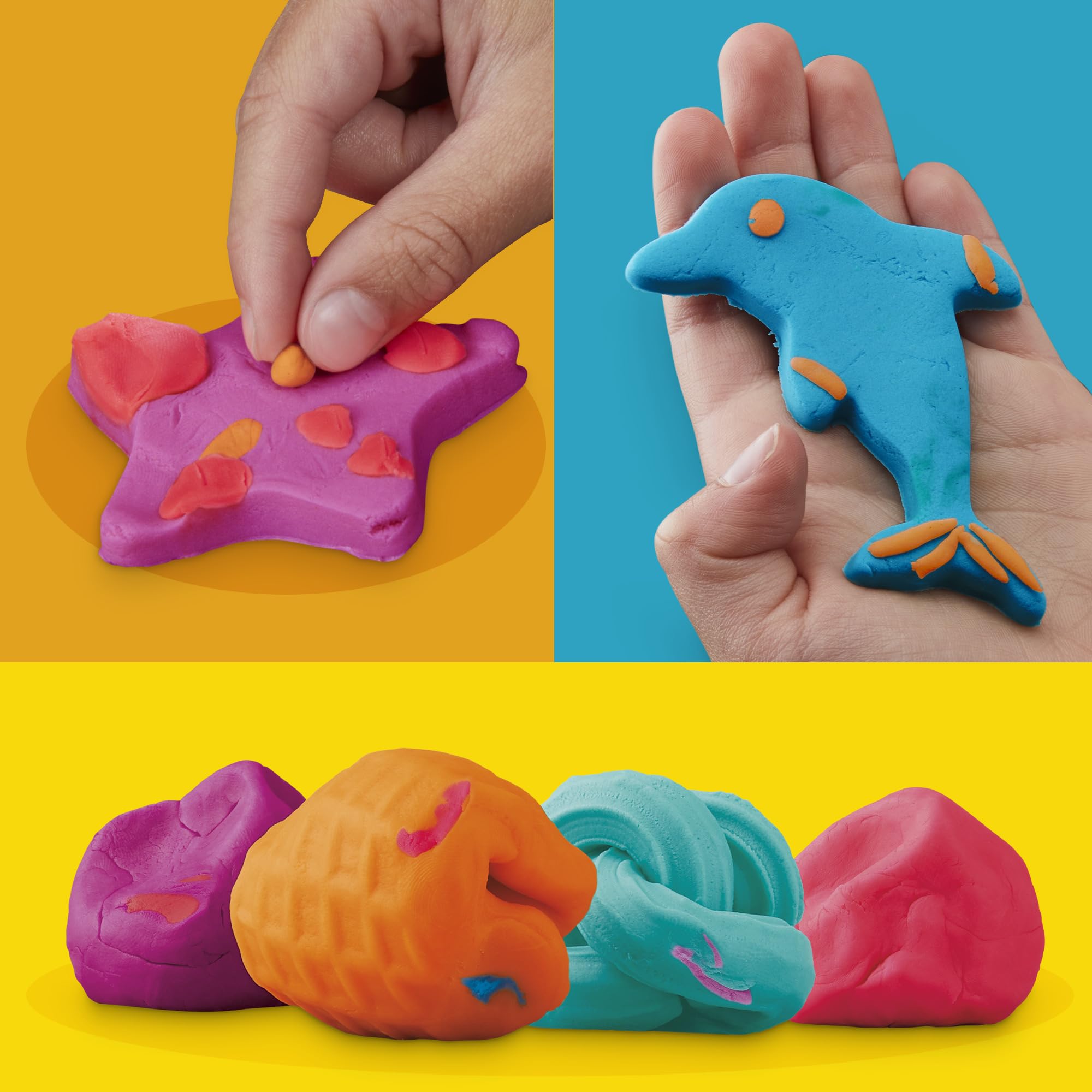 Play-Doh niños en clase usando botes durante actividad grupal