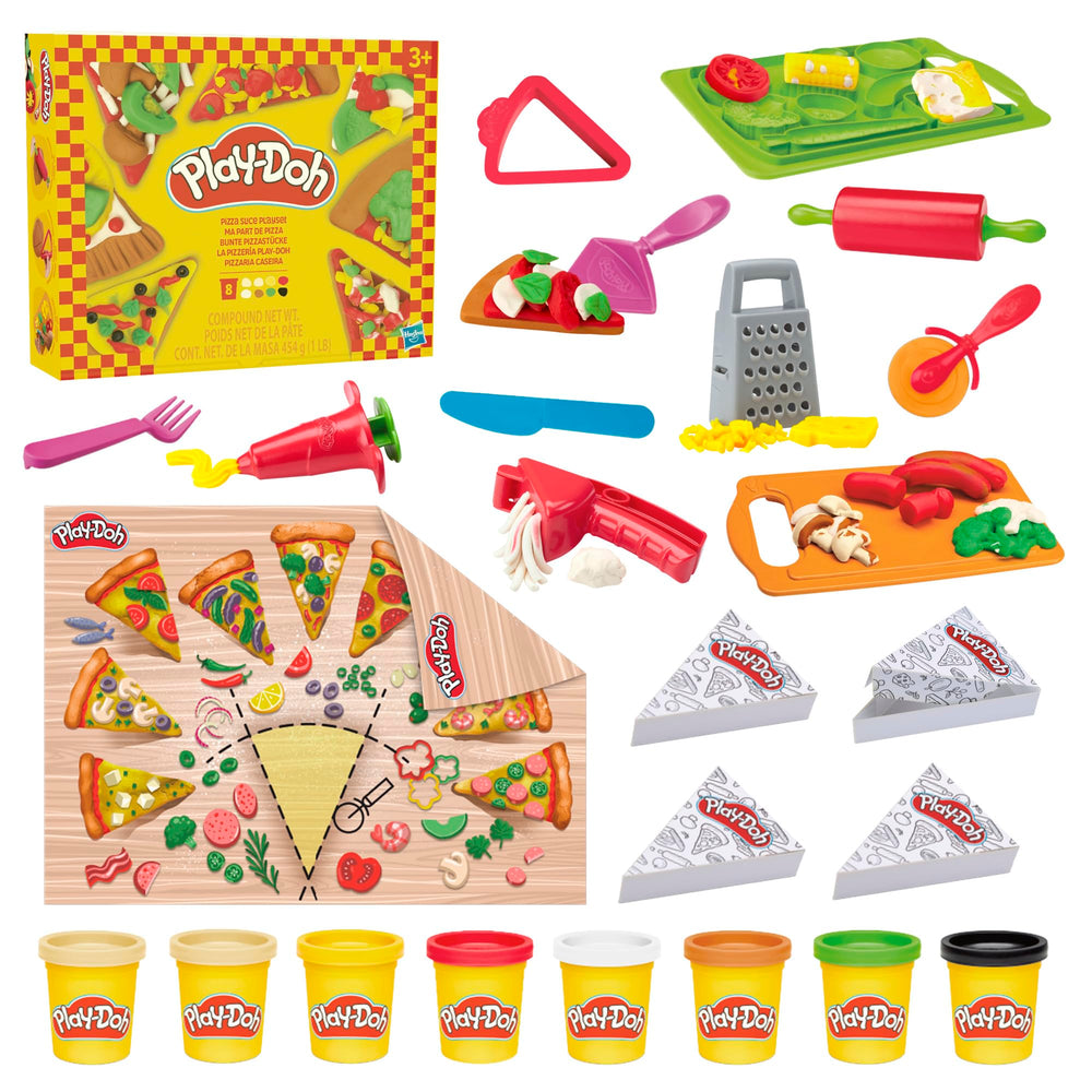 Play-Doh caja frontal del set mostrando componentes y diversión creativa