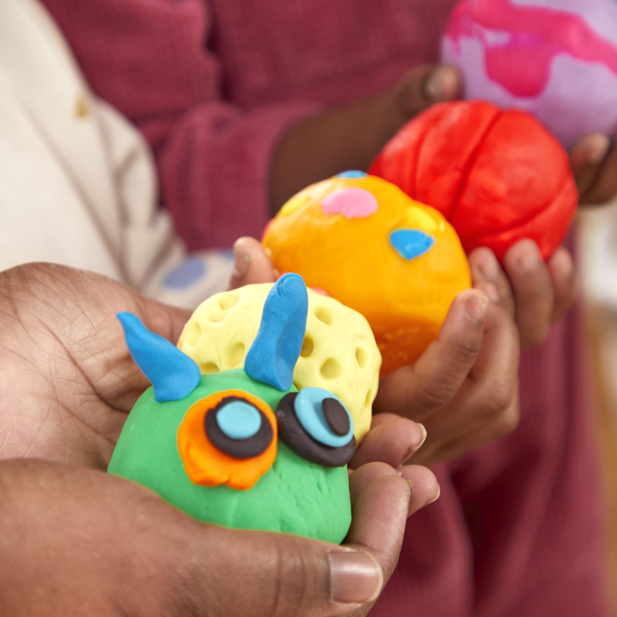 Play‑Doh label and ingredients closeup showing brand details and quality
