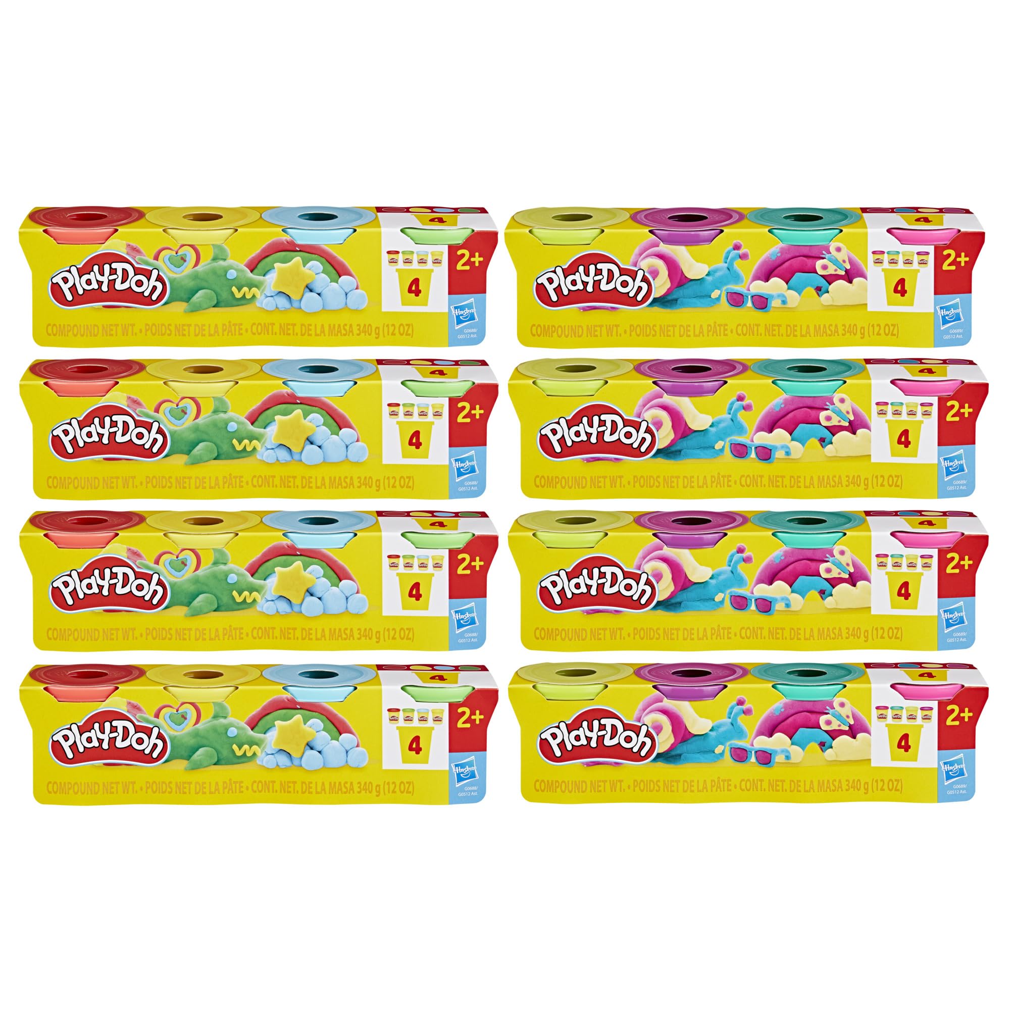 Play‑Doh latas abiertas mostrando textura suave y maleable, estimula sensorialidad
