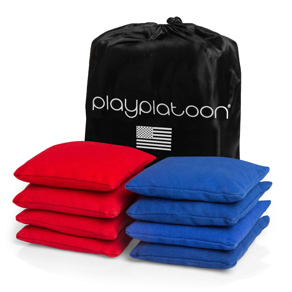 Play Platoon front packaging showing 8 regulation bags and quick setup benefit