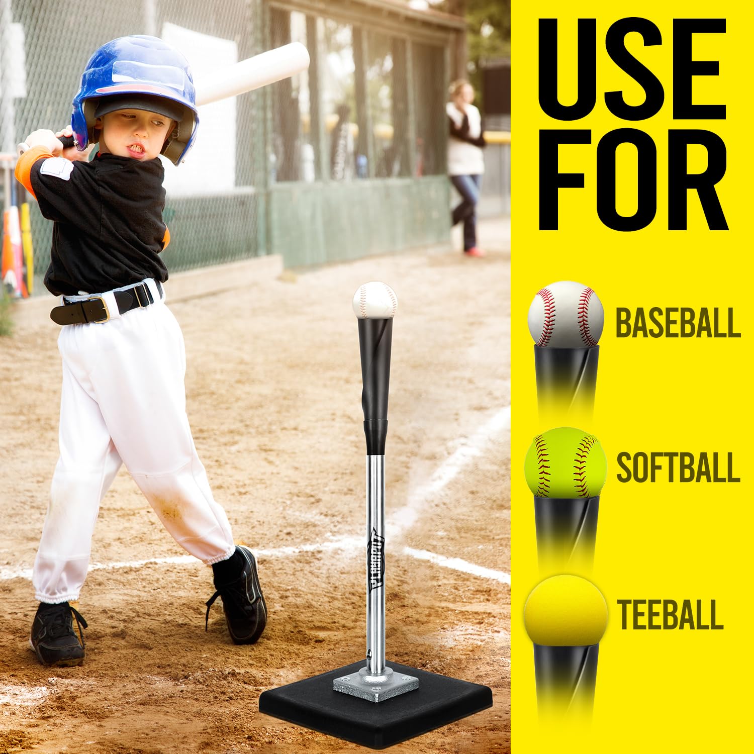 PLAYAPUT tee en uso en campo de béisbol facilita práctica real