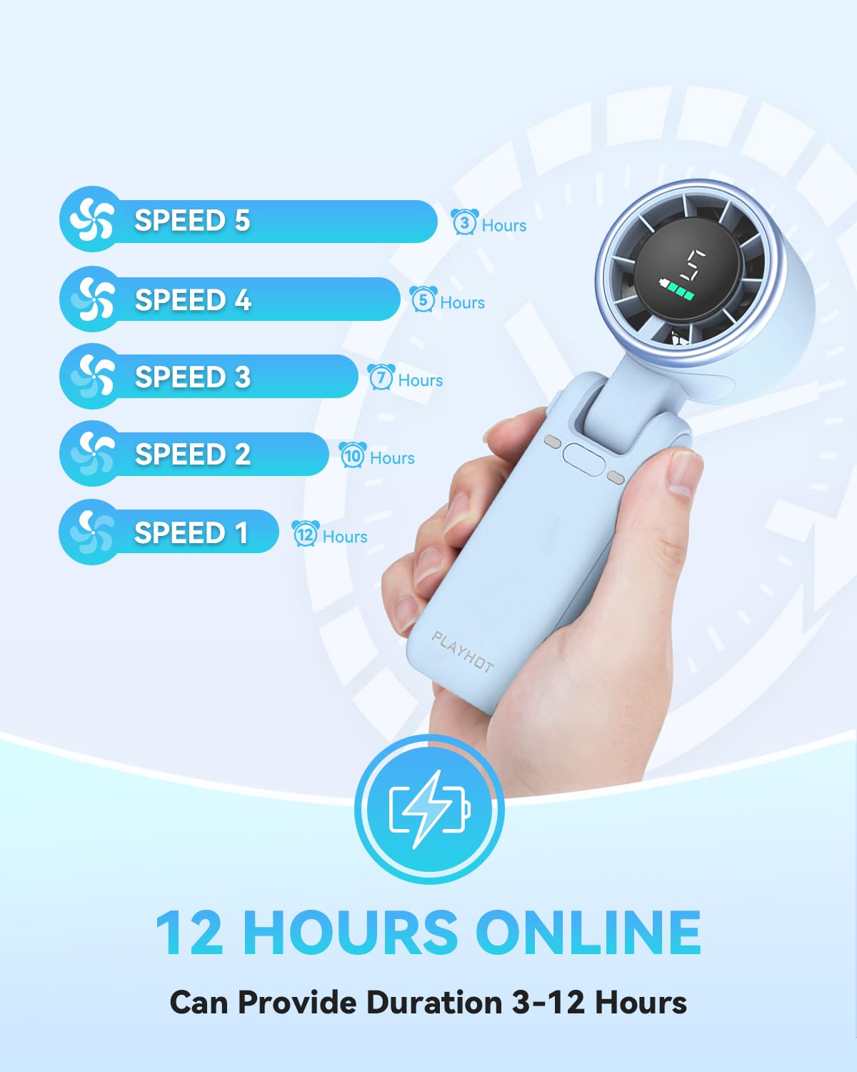 PlayHot uso como ventilador de cuello para manos libres y confort