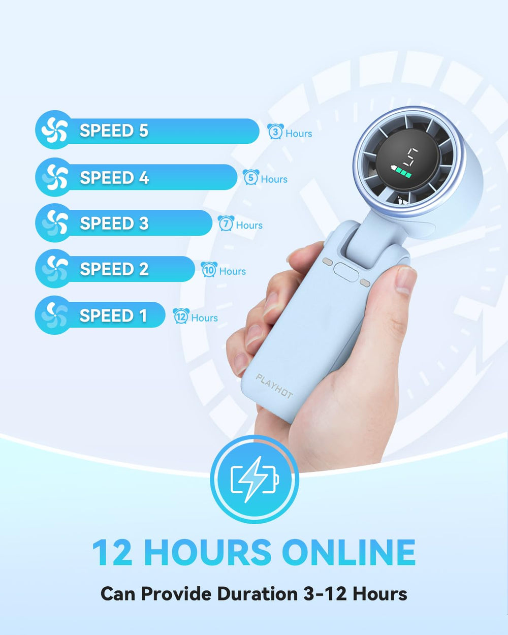 PlayHot uso como ventilador de cuello para manos libres y confort