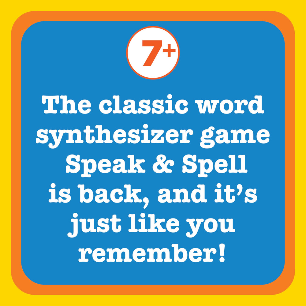 PlayMonster Speak & Spell textura y colores vibrantes, atractivo visual que motiva a jugar