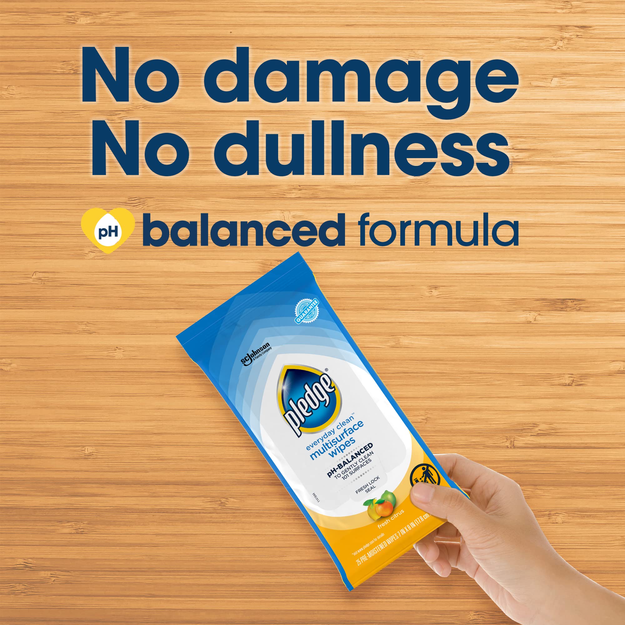 Pledge limpieza de espejo mostrando brillo y ausencia de marcas