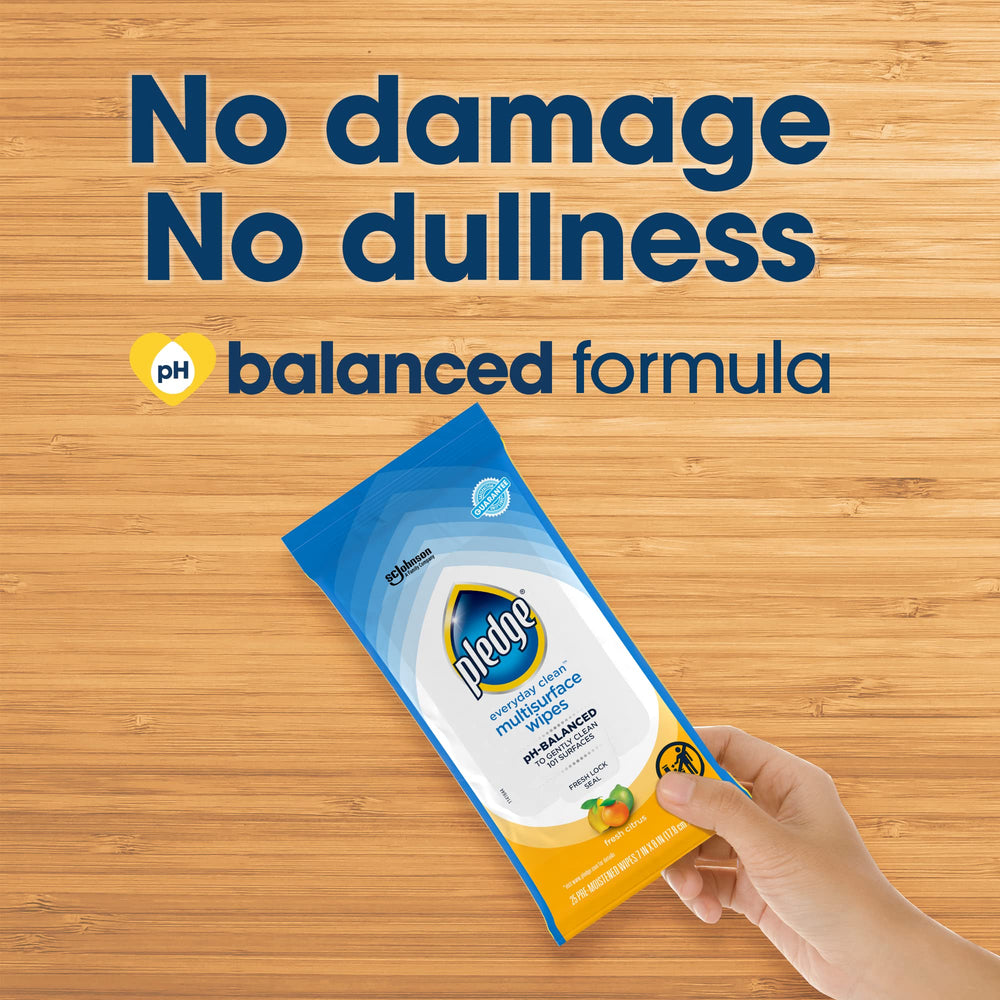 Pledge limpieza de espejo mostrando brillo y ausencia de marcas