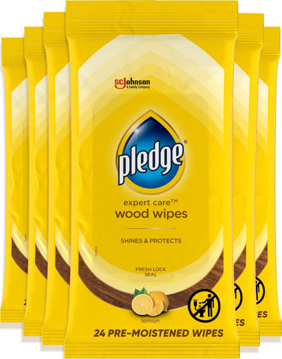 Pledge frente del empaque mostrando pack y aroma limón, limpieza práctica