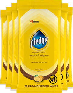 Pledge frente del empaque mostrando pack y aroma limón, limpieza práctica