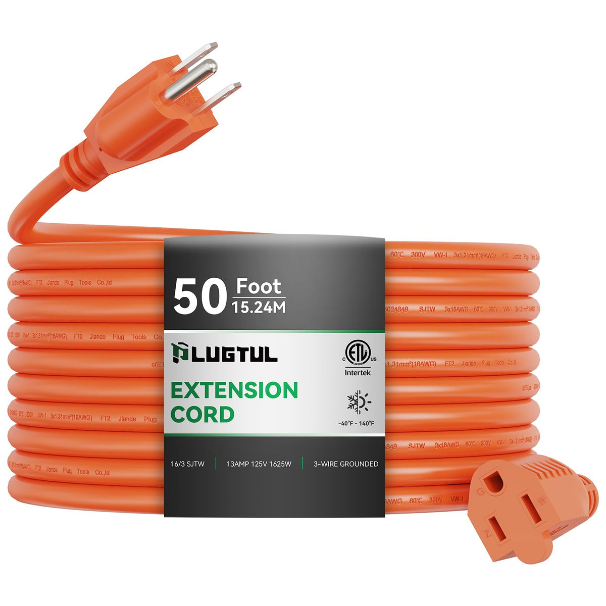 PLUGTUL cable frontal enrollado naranja con visibilidad y seguridad