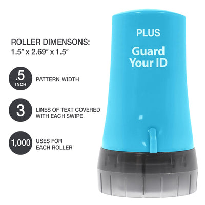 PLUS roller sitting on a home office desk for everyday document safety