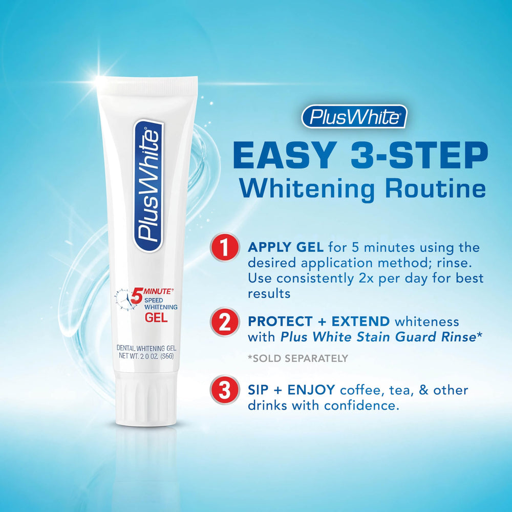 Plus White in mouth tray demonstrating full-coverage whitening option benefit