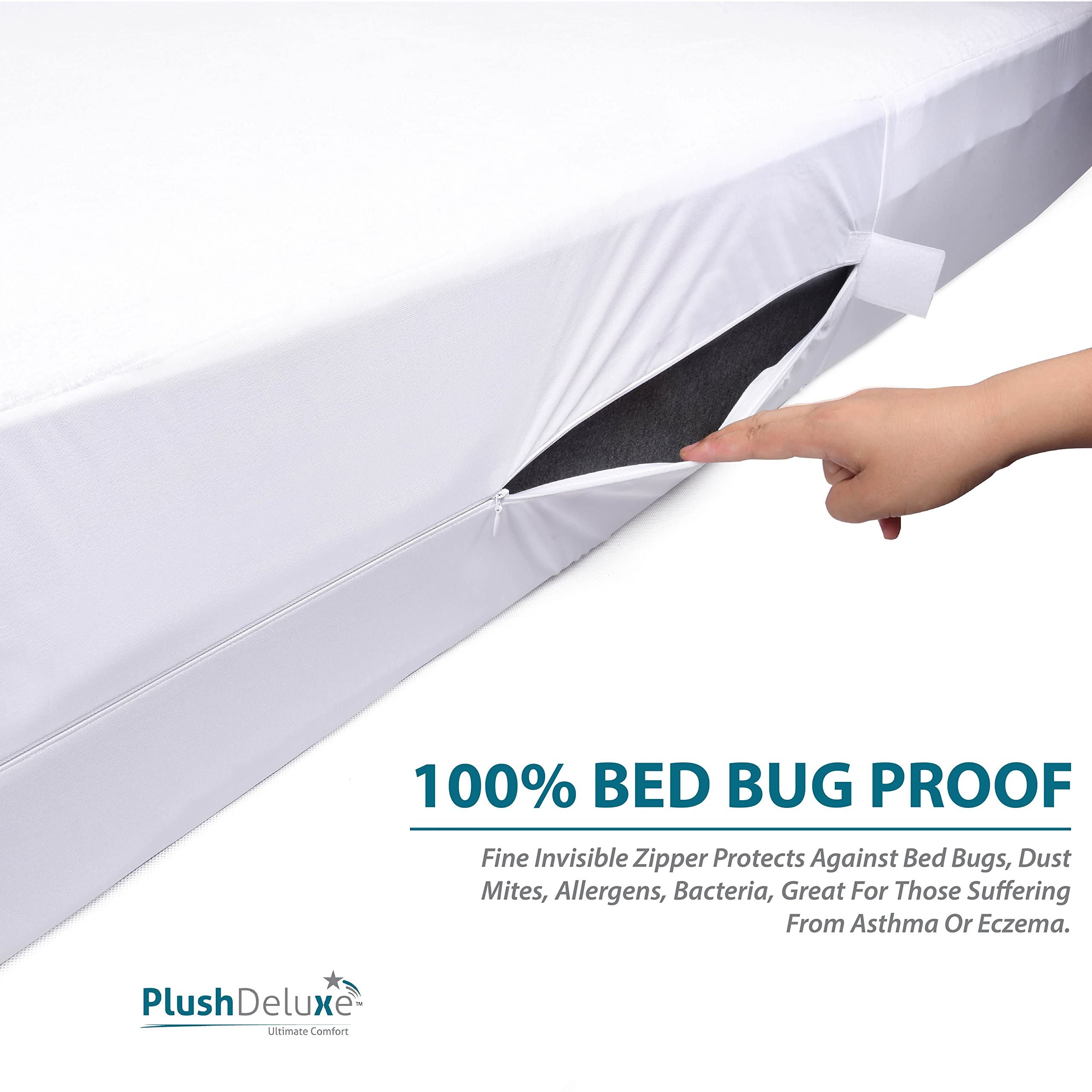 PlushDeluxe funda en cama de dormitorio universitario mostrando ajuste