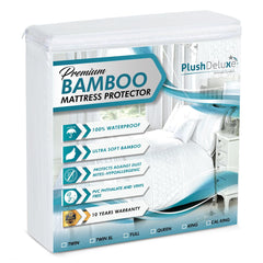 PlushDeluxe front packaging showing Twin XL protector and benefits