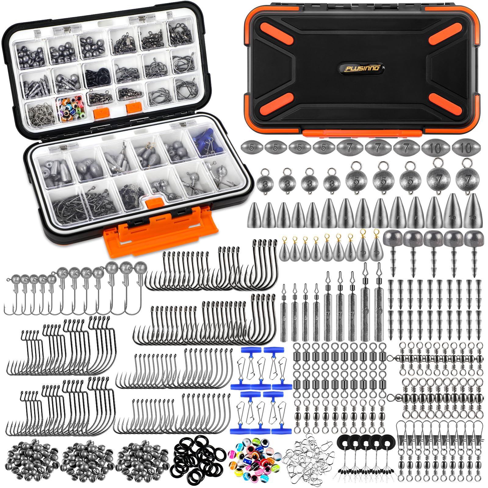 PLUSINNO caja frontal organizada mostrando accesorios y fácil transporte