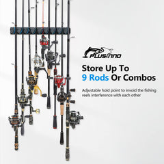 PLUSINNO V9 holding nine rods and combos to maximize space