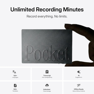 Pocket held in hand to show size and portability, ideal for travel and meetings