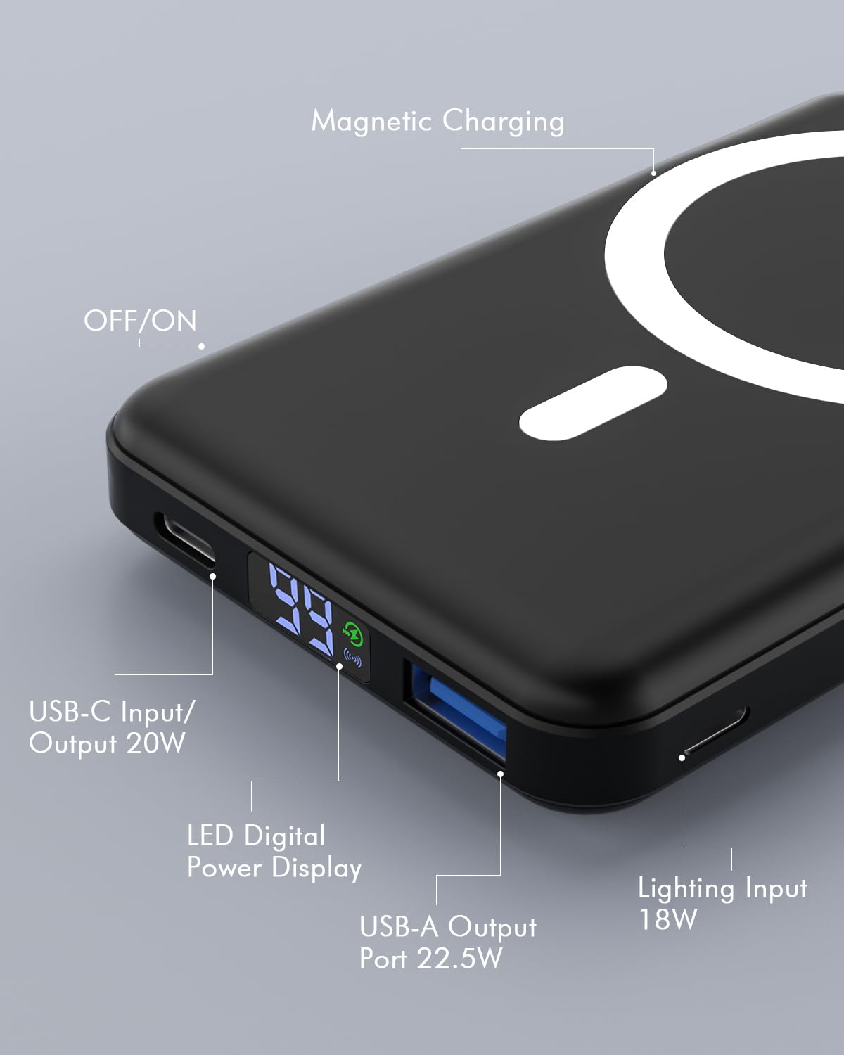 podoru cable USB-C y manual incluidos para inicio rápido y garantía