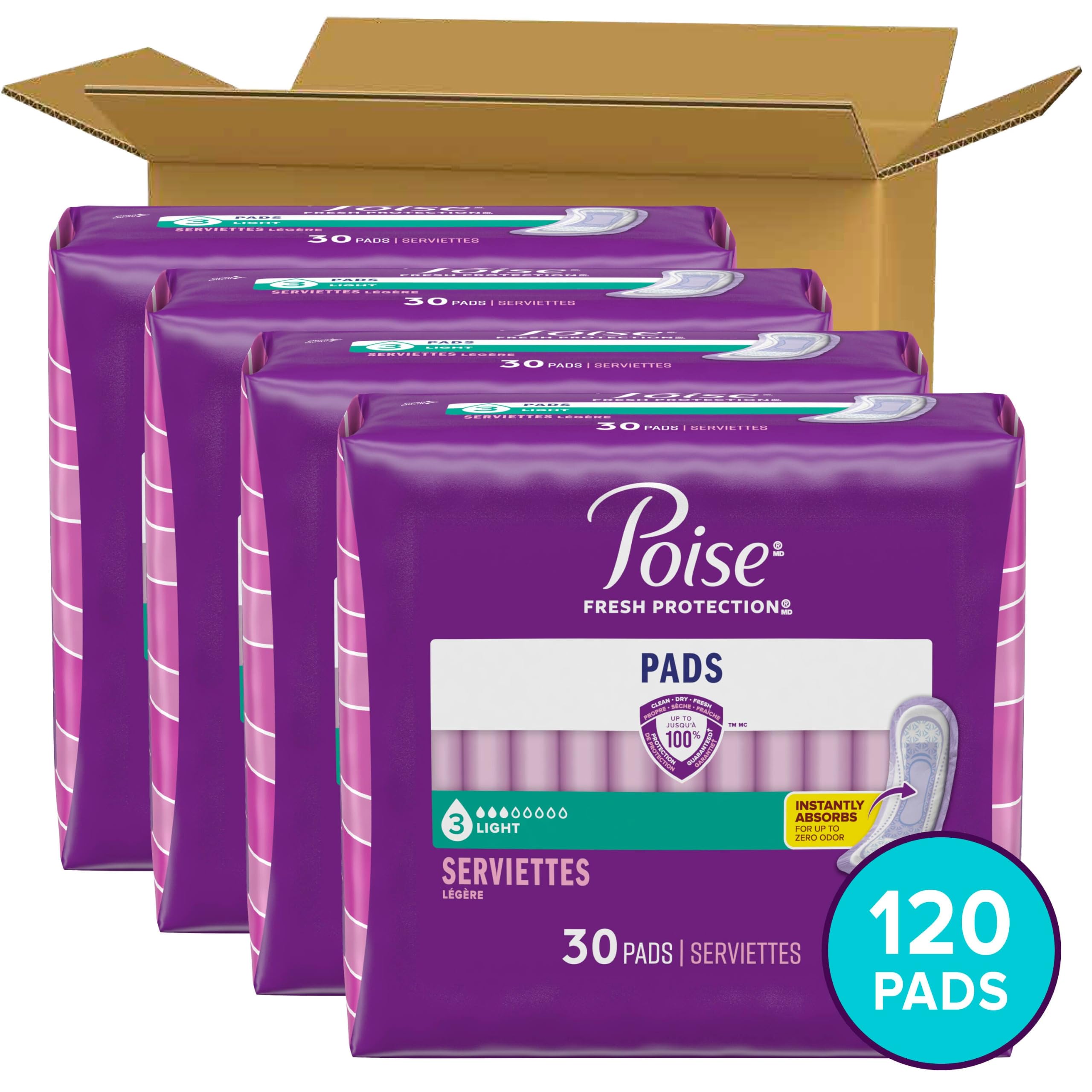 Poise primer plano de la capa superior que mantiene la piel seca y cómoda