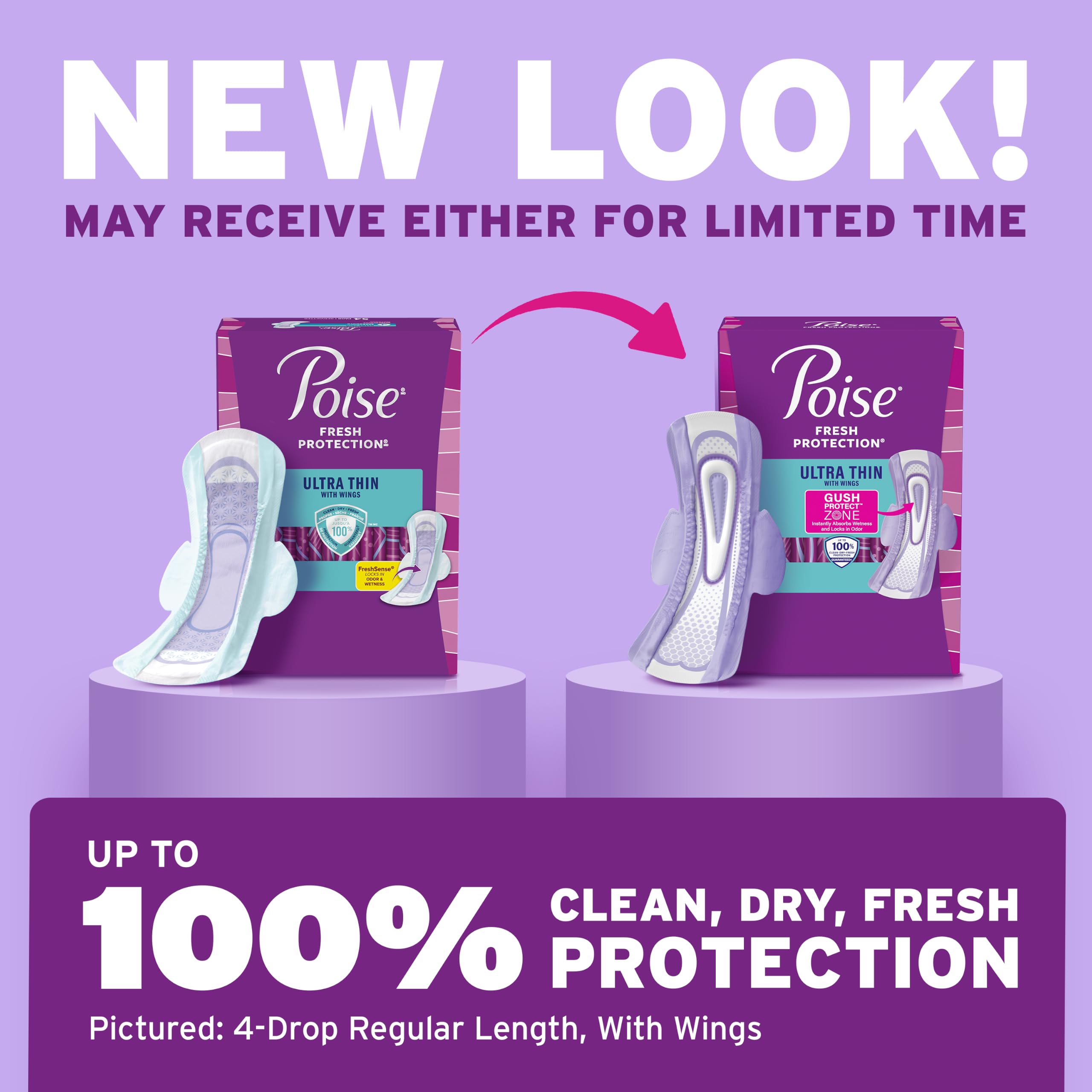 Poise textura Dry-Touch que mantiene la superficie seca y confortable