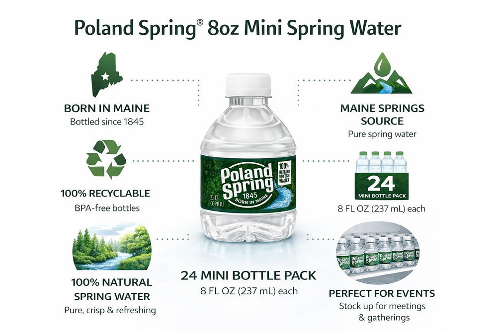 Poland Spring botella en mano Macouba para uso, tamaño cómodo y portable
