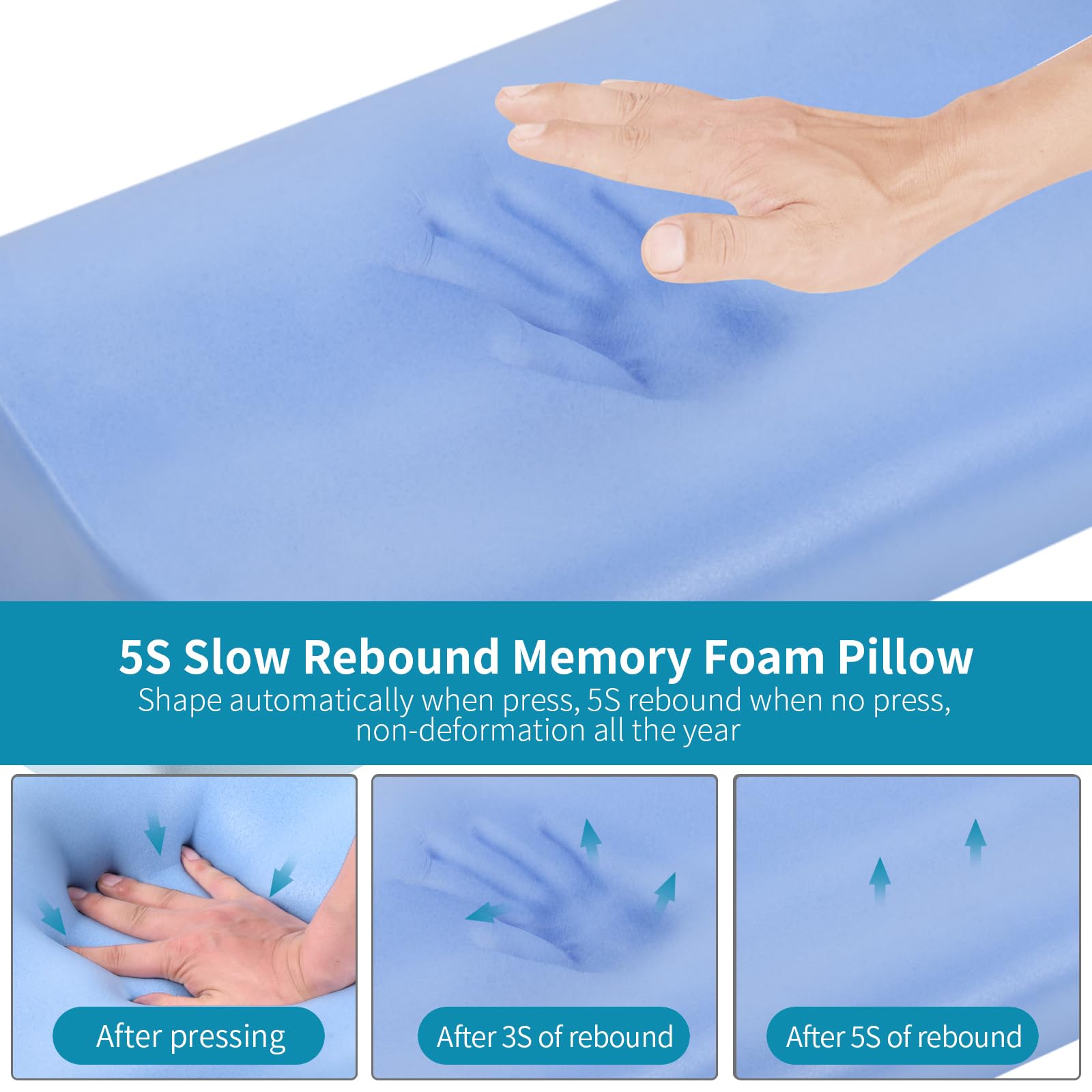 Polovo pillow in bed lifestyle image showing comfortable support for sleepers