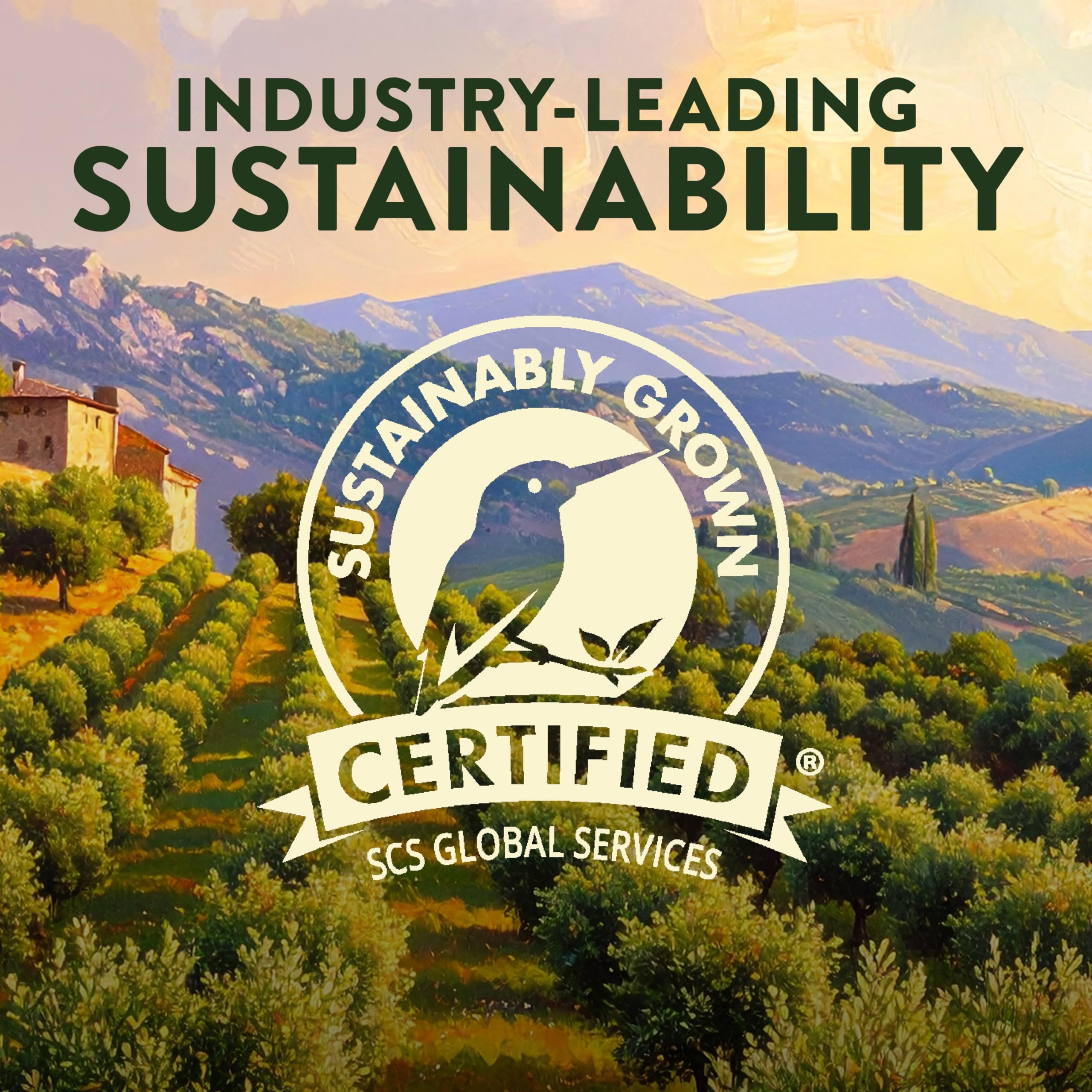 Pompeian etiqueta con certificaciones orgánicas y verificación