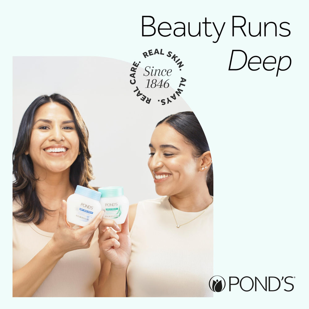 POND'S primer plano de ingredientes como cera de abejas y aceite mineral mostrando nutrición