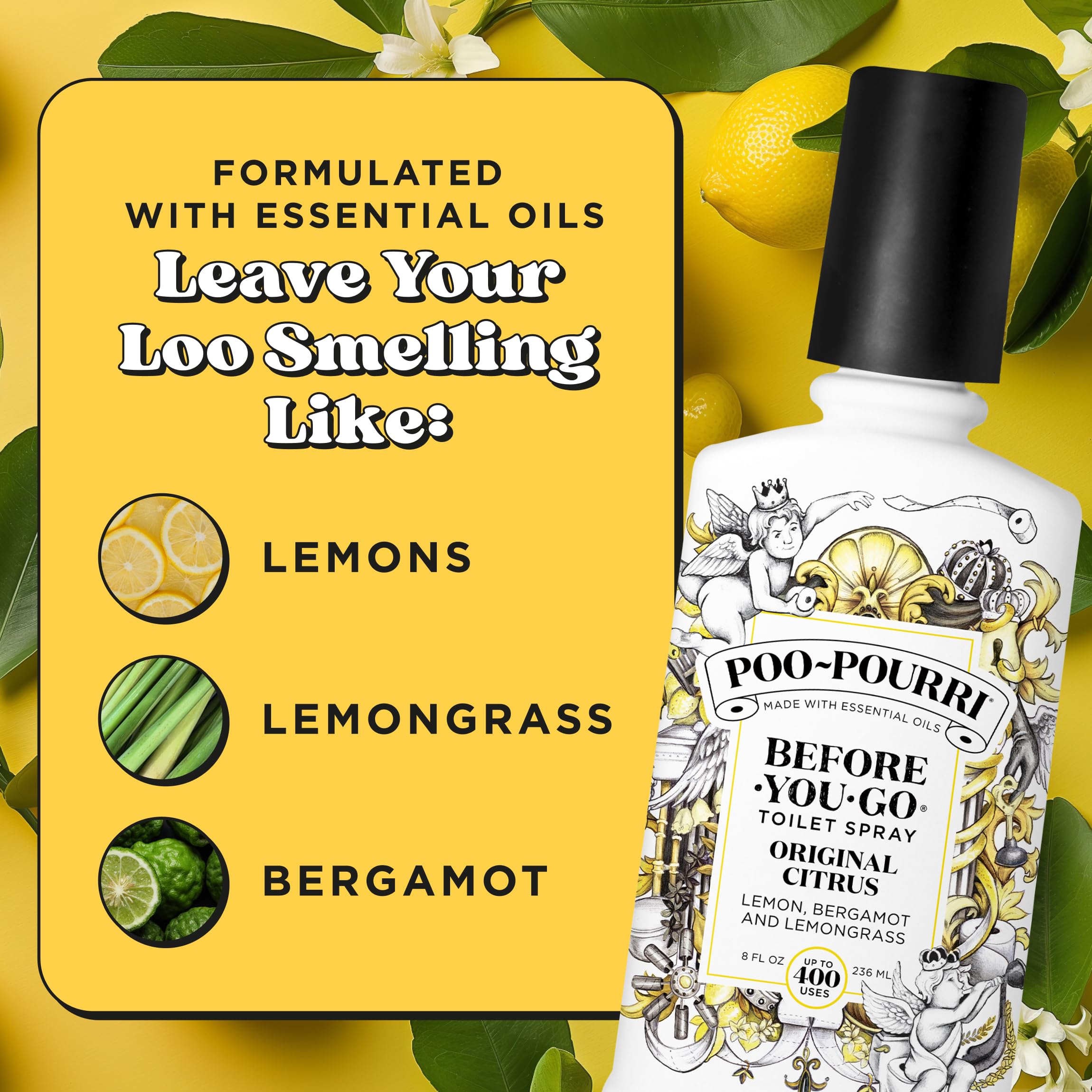 Poo-Pourri en uso dentro de un baño doméstico para discreción inmediata