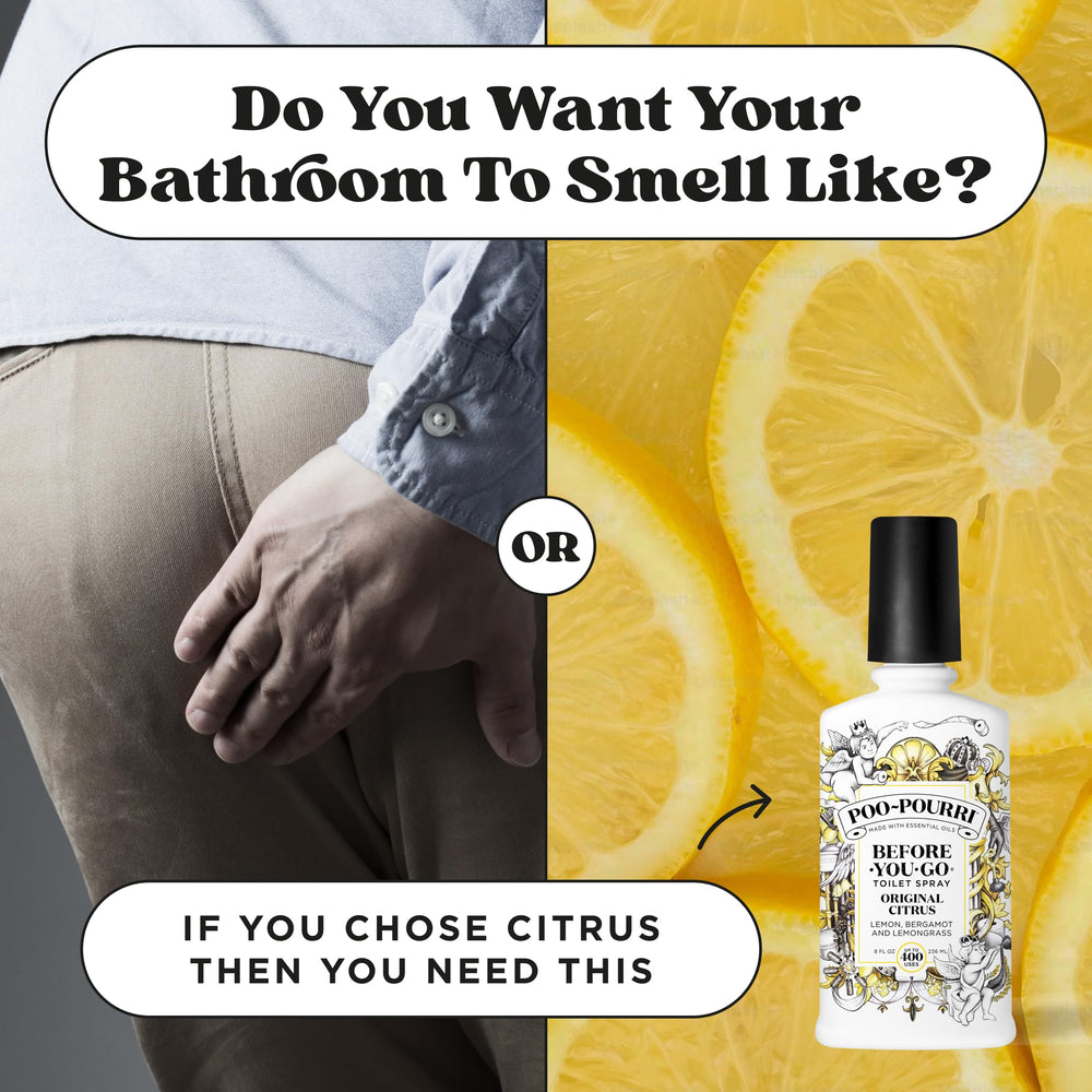 Poo-Pourri etiqueta con lista de ingredientes a base de plantas