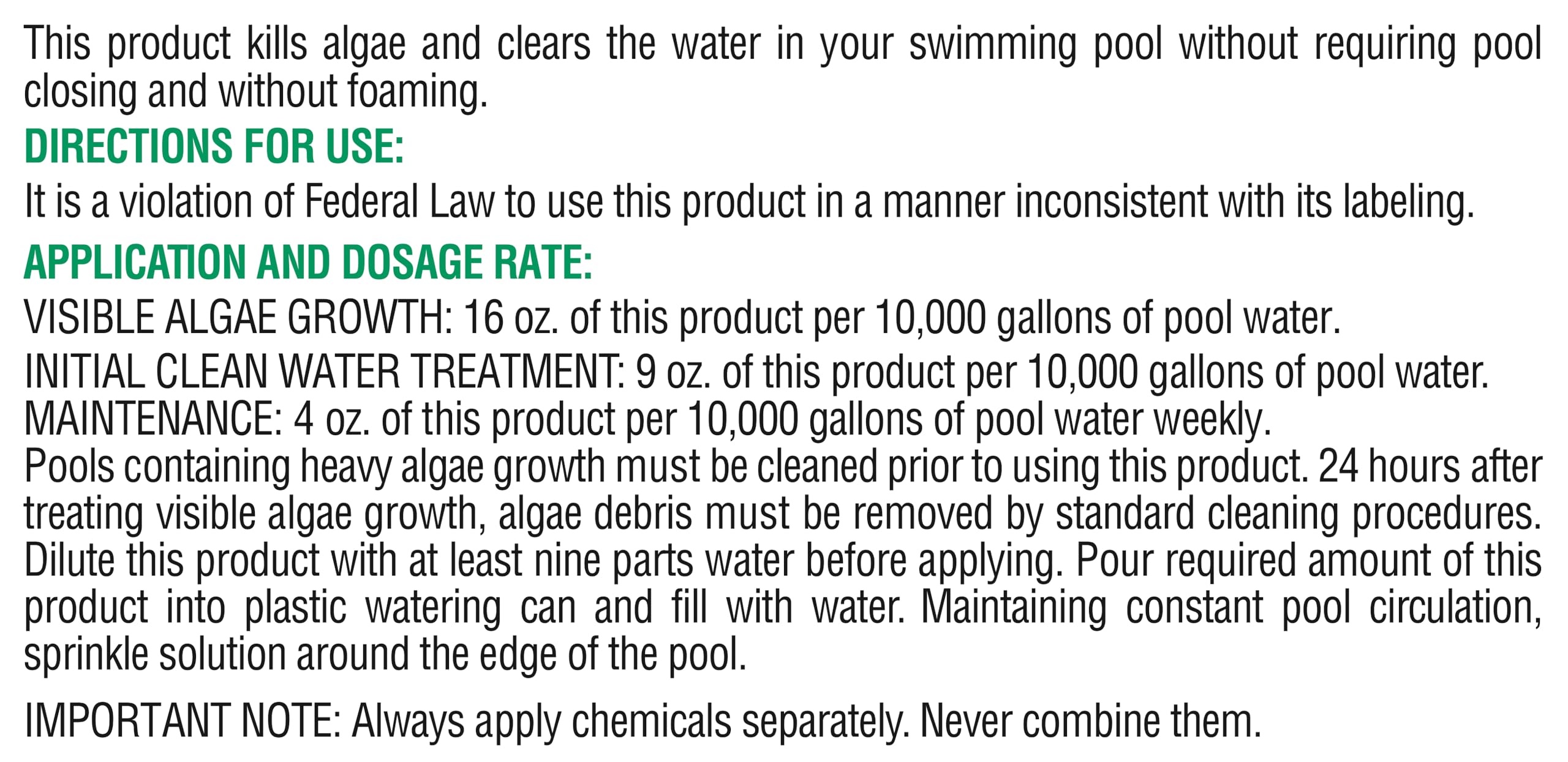 Pool Mate aplicación en piscina con regadera, ayuda a eliminar algas y distribuirse con circulación