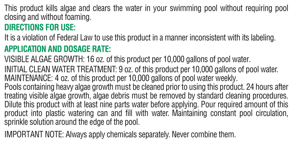Pool Mate aplicación en piscina con regadera, ayuda a eliminar algas y distribuirse con circulación