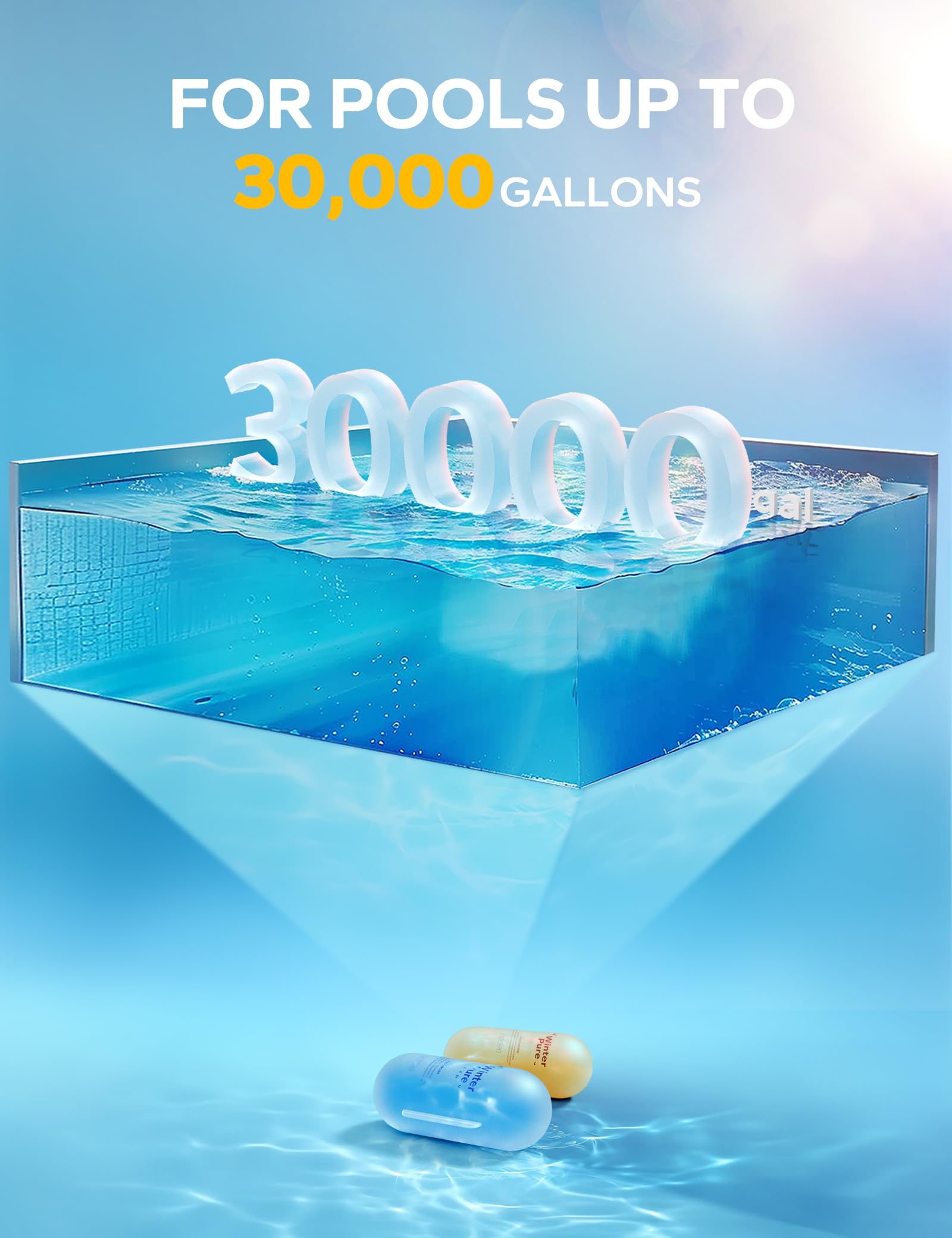 POOLHACKER ambiente exterior con piscina cerrada y bolas protegiendo