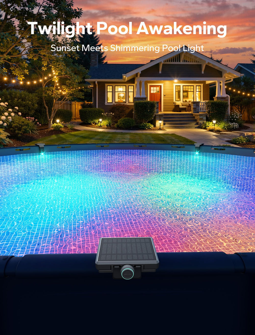 POOLHACKER synchronized multi-light pool show demonstrating coordinated color effects