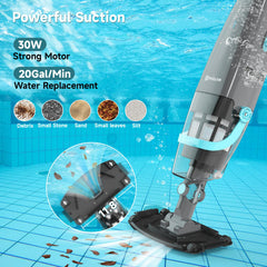 PoolMr primer plano del cabezal y filtros mostrando la doble filtración eficaz