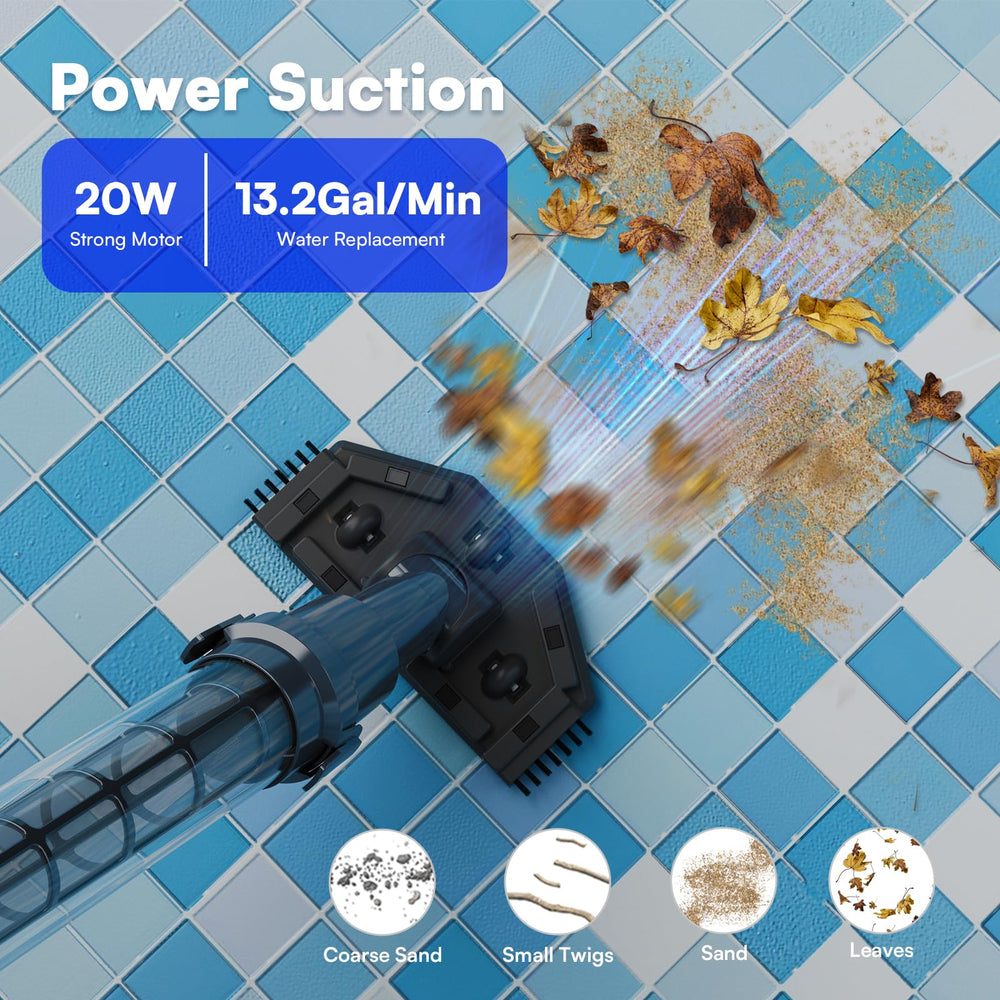 PoolMr assembled extension pole showing reach and stable cleaning advantage