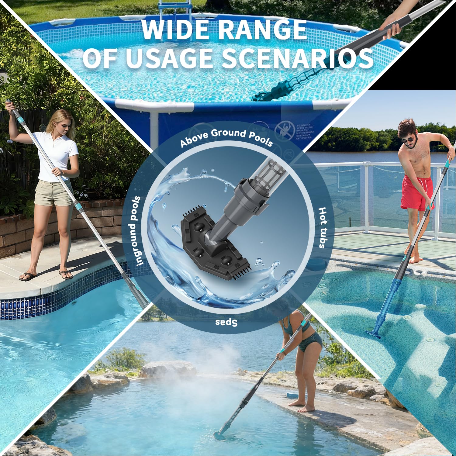 PoolMr cleaning a hot tub demonstrating targeted debris removal benefit