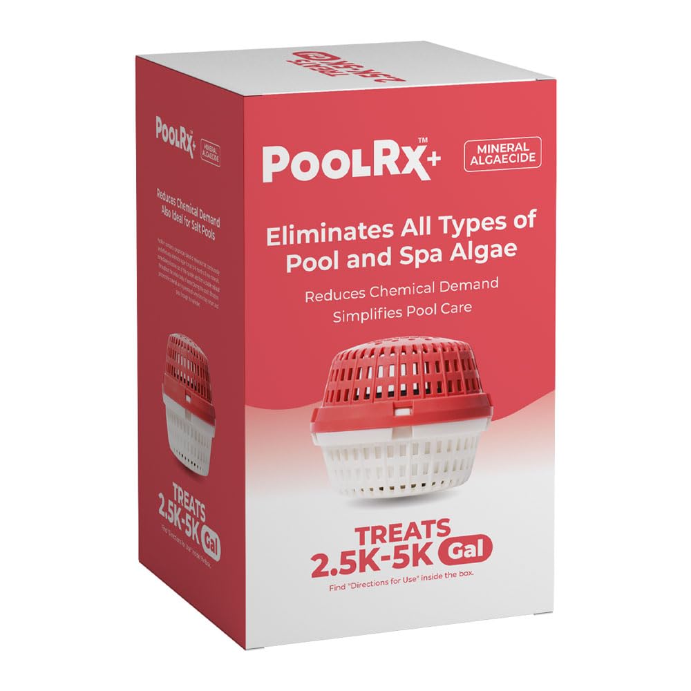 PoolRx unidad frontal mostrando empaque y beneficios visibles