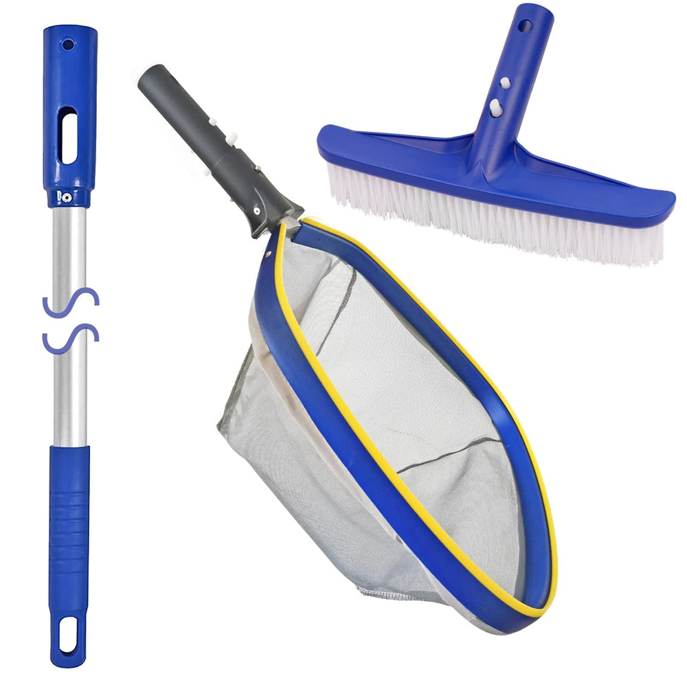 Poolvio cepillo frontal empacado mostrando la forma y limpieza eficiente