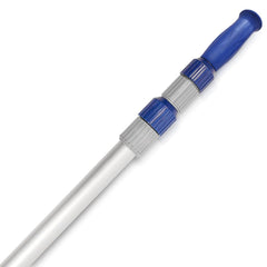 Poolvio pértiga frontal empaquetada mostrando longitud y acabado, ideal para alcance largo