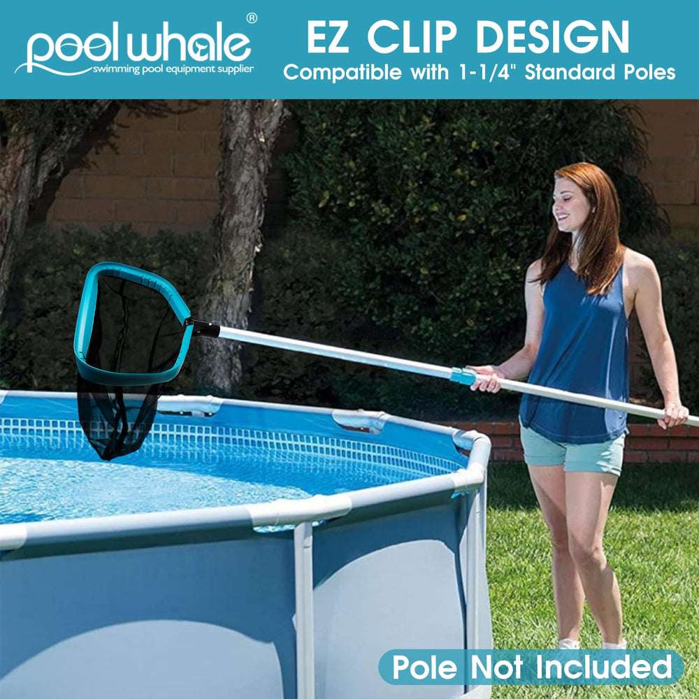 POOLWHALE borde frontal angulado facilitando la captura sin esfuerzo