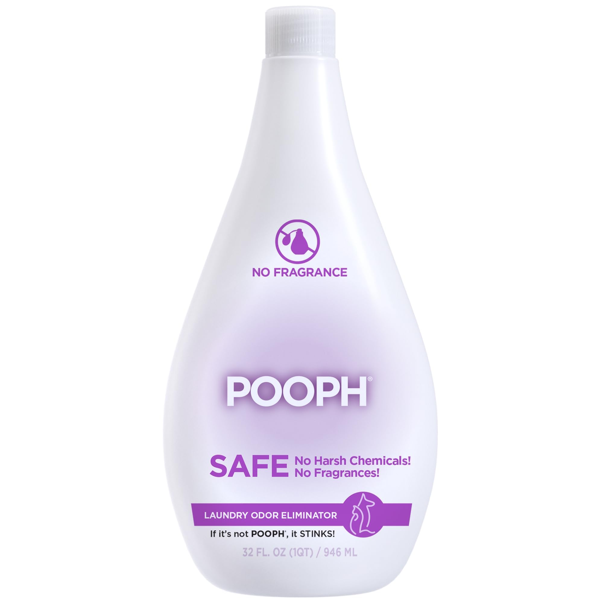 POOPH envase frontal 32 oz mostrando la marca y capacidad