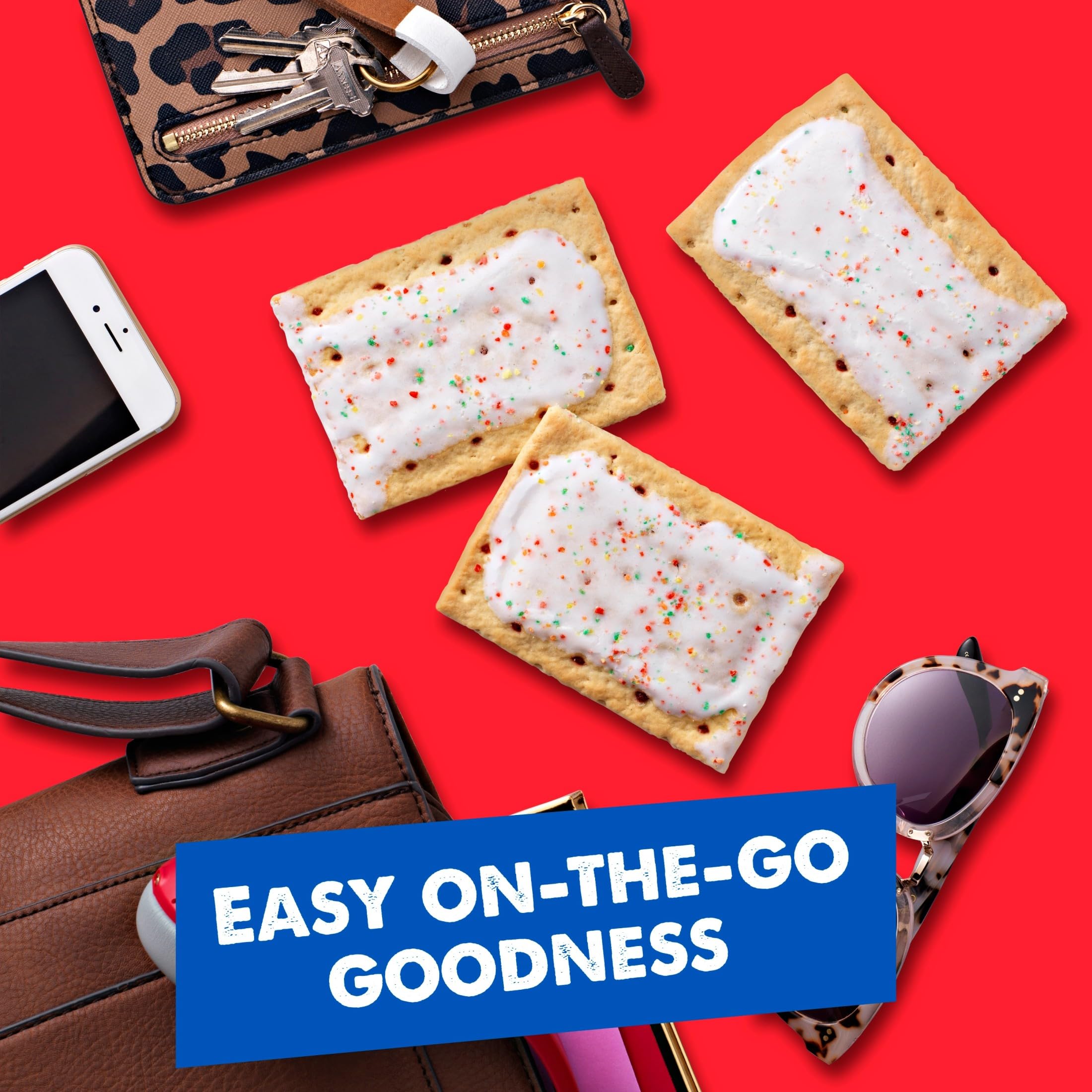 Pop-Tarts comparación de tamaño con mano para referencia de porción