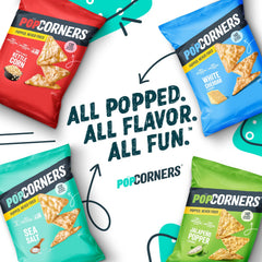 PopCorners bolsita en mano mostrando el tamaño porción controlada