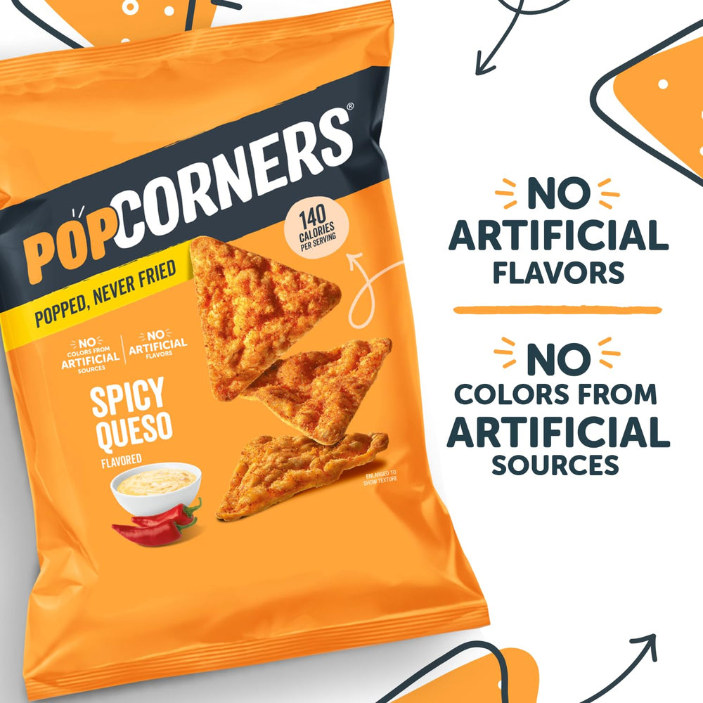 PopCorners comparación de tamaño junto a una moneda para referencia clara