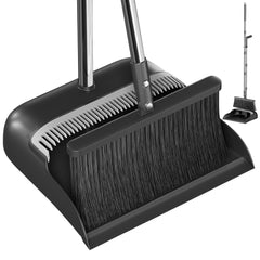 POPMOP set frontal negro mostrando escoba y recogedor, ahorro de tiempo