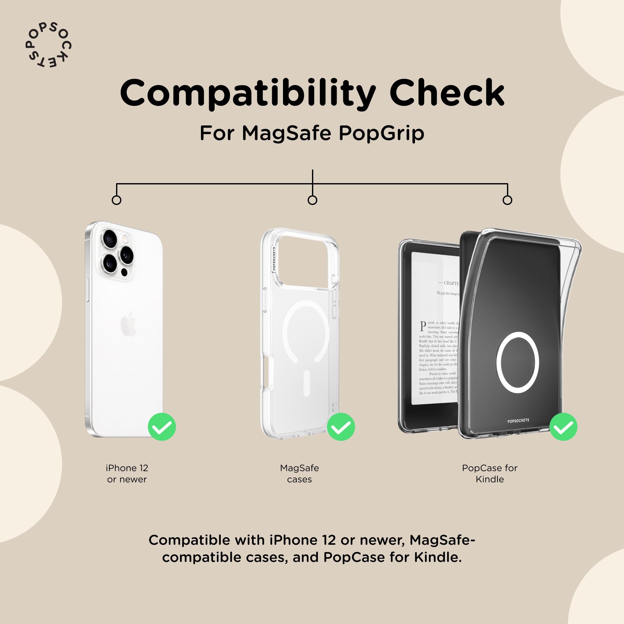 PopSockets Coconute Creme junto a mano para comparar tamaño y portabilidad